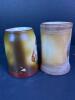 Pair of Vintage Pottery Handled Character Beer Steins - 4