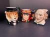 Trio of Small Ceramic Character Mugs