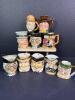 Assorted English and Japanese Character Face Miniature Toby Jugs