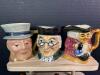 Assorted English and Japanese Character Face Miniature Toby Jugs - 3