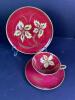 Alka Bavaria Red and Gold Porcelain Cup, Saucer, and Plate Set