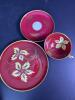 Alka Bavaria Red and Gold Porcelain Cup, Saucer, and Plate Set - 2