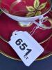 Alka Bavaria Red and Gold Porcelain Cup, Saucer, and Plate Set - 6