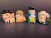 Miniature Hand-Painted Ceramic English Toby Character Mug Figurines - 2