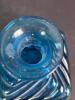 Blue Ribbed Glass Decanter With Stopper - 4