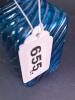 Blue Ribbed Glass Decanter With Stopper - 7