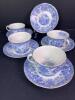 Ridgway Blue Transferware Cups and Saucers