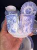 Ridgway Blue Transferware Cups and Saucers - 7