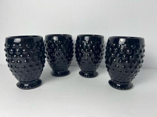 Black Hobnail Glass Tumblers