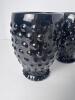 Black Hobnail Glass Tumblers - 2