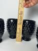 Black Hobnail Glass Tumblers - 5