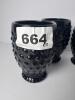 Black Hobnail Glass Tumblers - 7