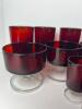 Fifteen Ruby Red Stemmed Glasses with Clear Bases Marked France - 2