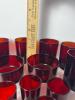 Fifteen Ruby Red Stemmed Glasses with Clear Bases Marked France - 6