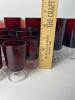 Fifteen Ruby Red Stemmed Glasses with Clear Bases Marked France - 7