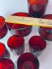 Fifteen Ruby Red Stemmed Glasses with Clear Bases Marked France - 8