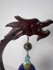 Cloisonn&eacute; Bell with Dragon Motif and Wooden Stand - 3