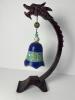 Cloisonn&eacute; Bell with Dragon Motif and Wooden Stand - 4