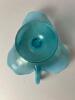 Blue Opalescent Glass Compote With Scalloped Edge - 4