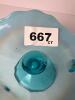 Blue Opalescent Glass Compote With Scalloped Edge - 7