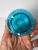 Blue and White Art Glass Vase With Ruffled Rim - 4