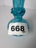 Blue and White Art Glass Vase With Ruffled Rim - 8