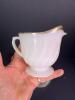 Fire-King White Milk Glass Creamer and Bowls with Gold Trim - 2