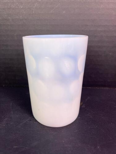 Opalescent White Polka Dot Glass Tumbler