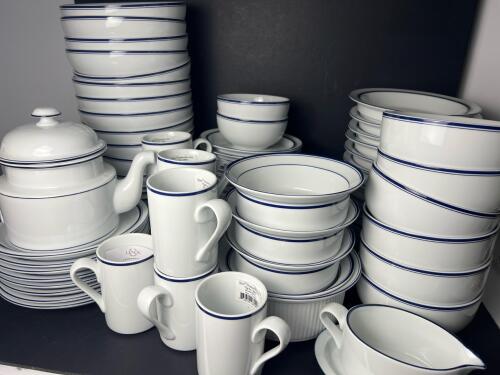 HUGE Set of Dansk White & Blue Dinnerware 70+ Pieces