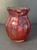 Cranberry Art Glass Pitcher With Clear Ribbed Handle - 5