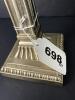 Stained Glass Style Votive Candle Table Lamp with Brass-Style Base - 8