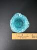 Very Small Blue Spatter Glass Vase With Ruffled Rim - 5