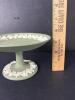 Wedgwood Green Jasperware Compote with Vine Relief - 3