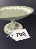 Wedgwood Green Jasperware Compote with Vine Relief - 6