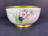 Hand Painted Porcelain Bowl With Floral And Berry Motif - 3