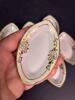Hand Painted Nippon-Style Porcelain Butter Pats with Gold Floral Trim - 2