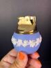 Wedgwood Blue Jasperware Table Lighter with Brass Top