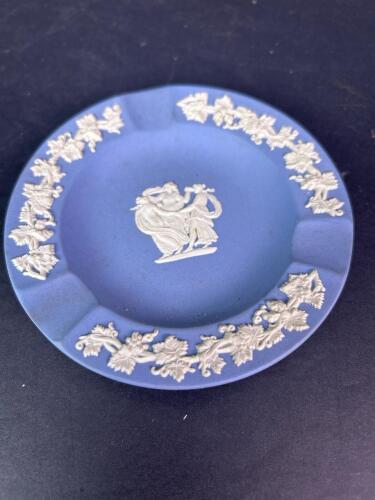 Small Wedgwood Blue Jasperware Ashtray with Classical Relief