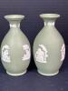 Pair of Light Green Wedgwood Jasperware Vases Neoclassical-Style