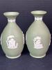 Pair of Light Green Wedgwood Jasperware Vases Neoclassical-Style - 2