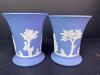 Pair of Wedgwood Blue Jasperware Vases in Neoclassical Style