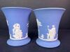 Pair of Wedgwood Blue Jasperware Vases in Neoclassical Style - 2