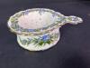 Painted Porcelain Floral Tea Strainer with Handle