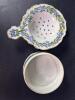 Painted Porcelain Floral Tea Strainer with Handle - 2
