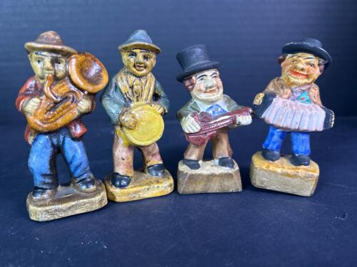 Occupied Japan Ceramic Musician Figurines in Folk Style