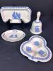 Four Small Wedgwood Jasperware Trinket Dishes and Bell