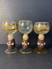 Three German Friar Tuck Figural Stem Wine Glasses