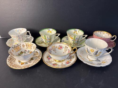 Assorted Vintage English Bone China Teacup and Saucer Sets