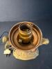 Art Deco-Style Figural Table Lamp With Amber Glass Globe Shade, Untested - 2
