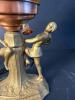 Art Deco-Style Figural Table Lamp With Amber Glass Globe Shade, Untested - 3
